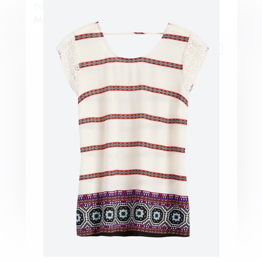 Daniel Rainn lace sleeve blouse, M